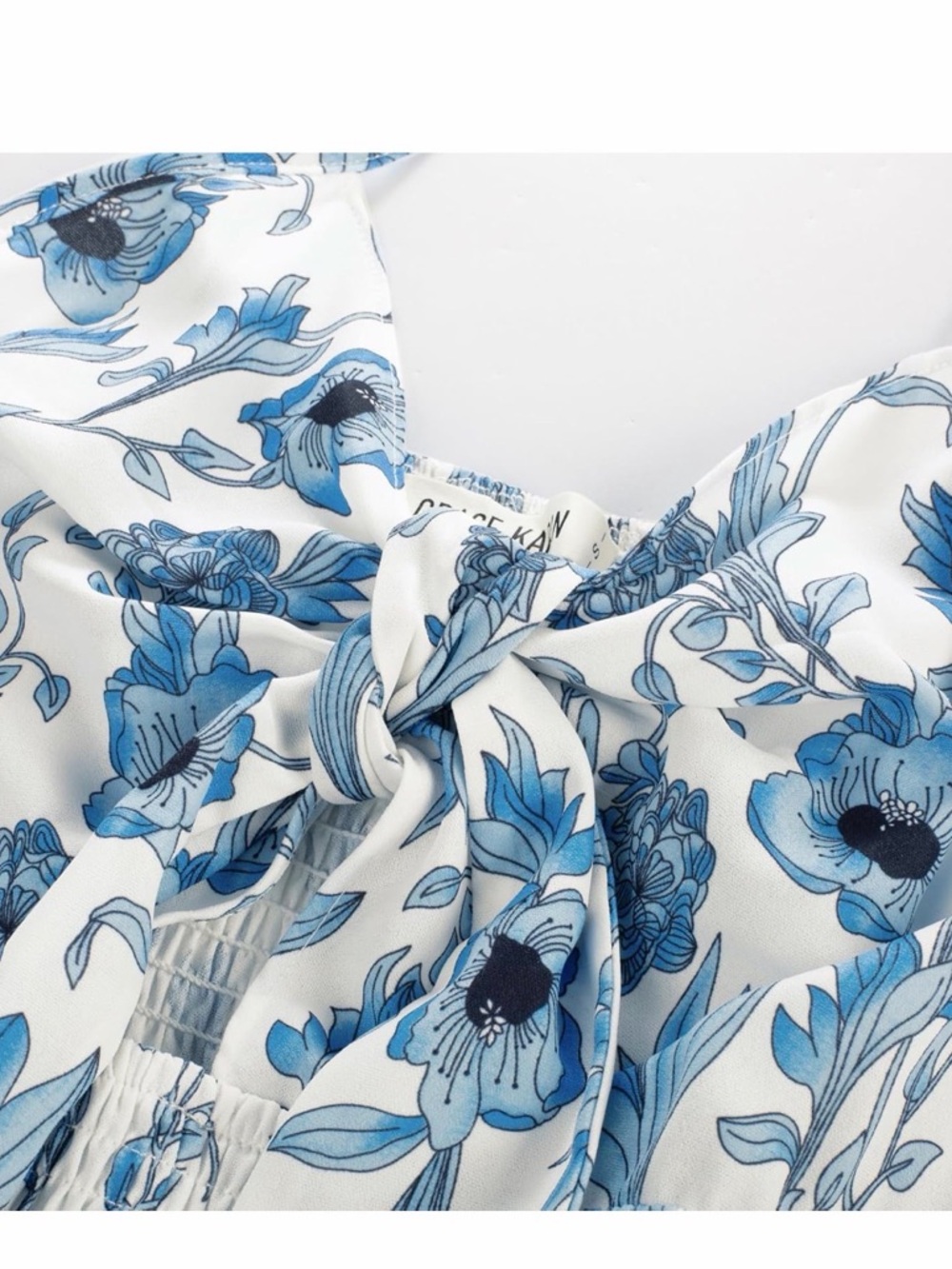 GRACE KARIN Womens Summer Blue and White Floral Long Flowy Boho w/ Pockets - XL - Picture 2 of 8